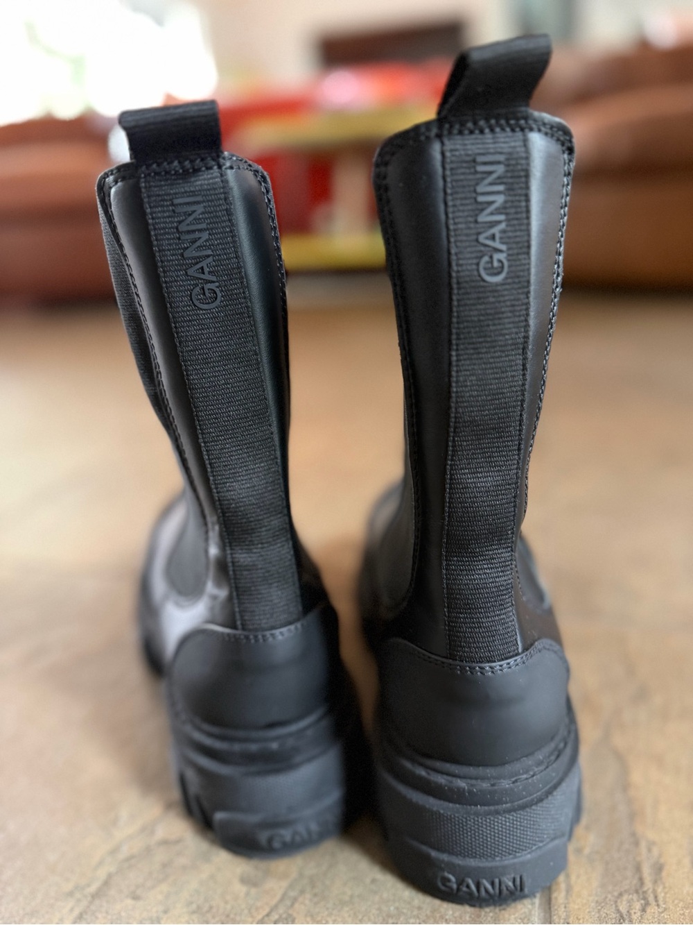 Ganni Cleated Mid Chelsea Boots - Picture 3 of 4